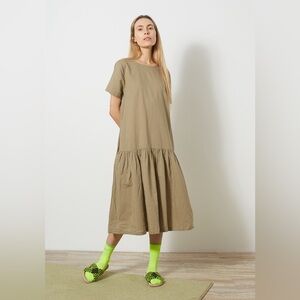 Micaela Greg Tee Dress in Faded Olive Medium